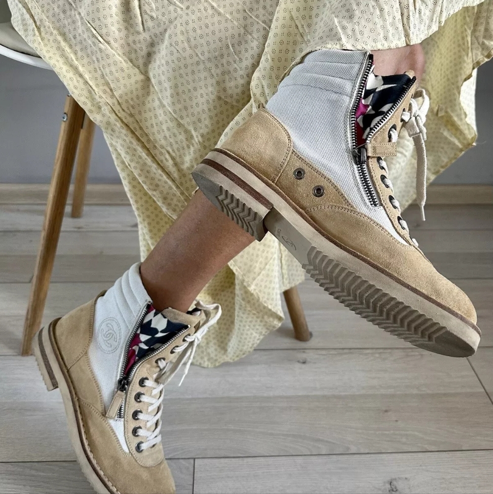 Chanel Lace up Boots